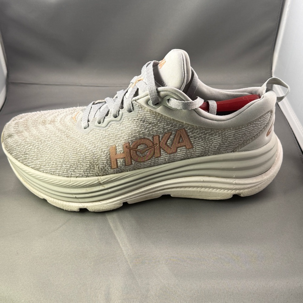 Hoka One One Gaviota 5 Women’s Running Shoes Gray Rose Gold Size 10.5B